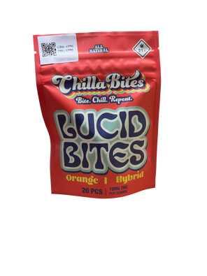 Red package of Chilla Bites Lucid Bites on a white background