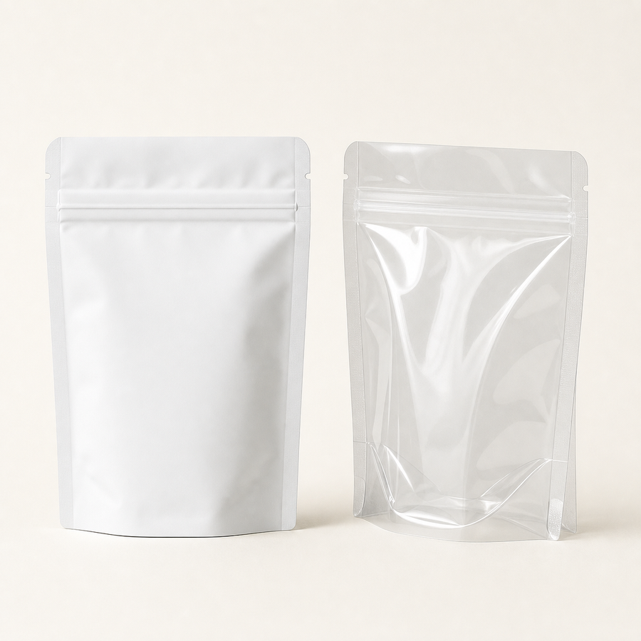 1/8 Ounce Child Resistant Bags White/Clear 4"x5"+2" - 1,000 Count